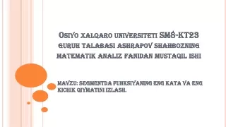 ashrapov shahboz segment matematik analiz