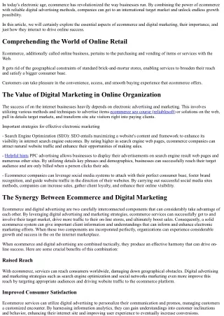 in today s electronic age ecommerce