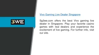 Vivo Gaming Live Dealer Singapore Sg3we.com