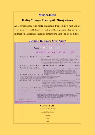 Healing Messages From Spirit  Missxjessi.com