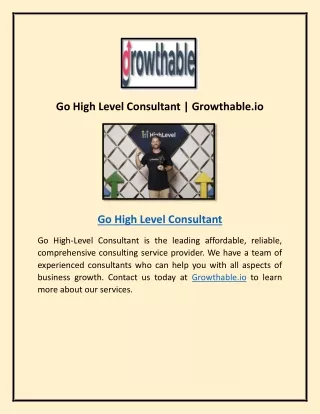 Go High Level Consultant | Growthable.io