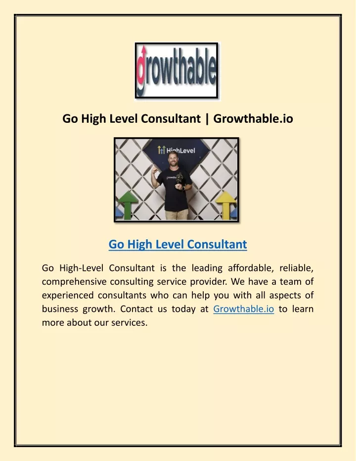 go high level consultant growthable io