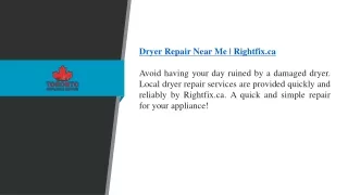 Dryer Repair Near Me  Rightfix.ca