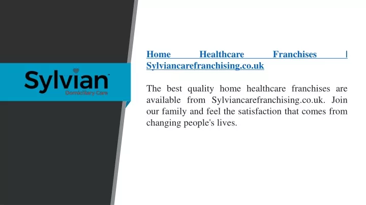 home healthcare franchises sylviancarefranchising