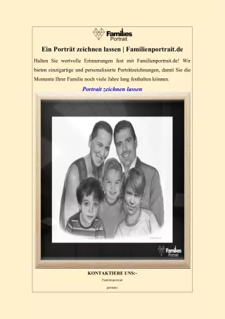 Ein Porträt zeichnen lassen  Familienportrait.de