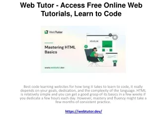 Access Free Online Web Tutorials, Web Tutor, Learn to Code