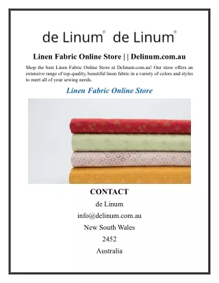 Linen Fabric Online Store  Delinum.com.au 01