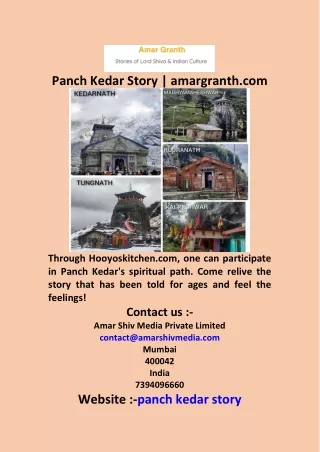 Panch Kedar Story  amargranth com