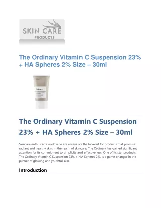 The Ordinary Vitamin C Suspension 23