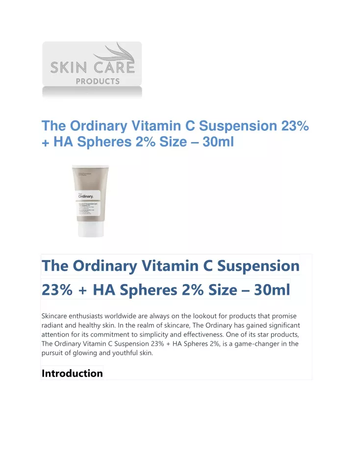 the ordinary vitamin c suspension 23 ha spheres