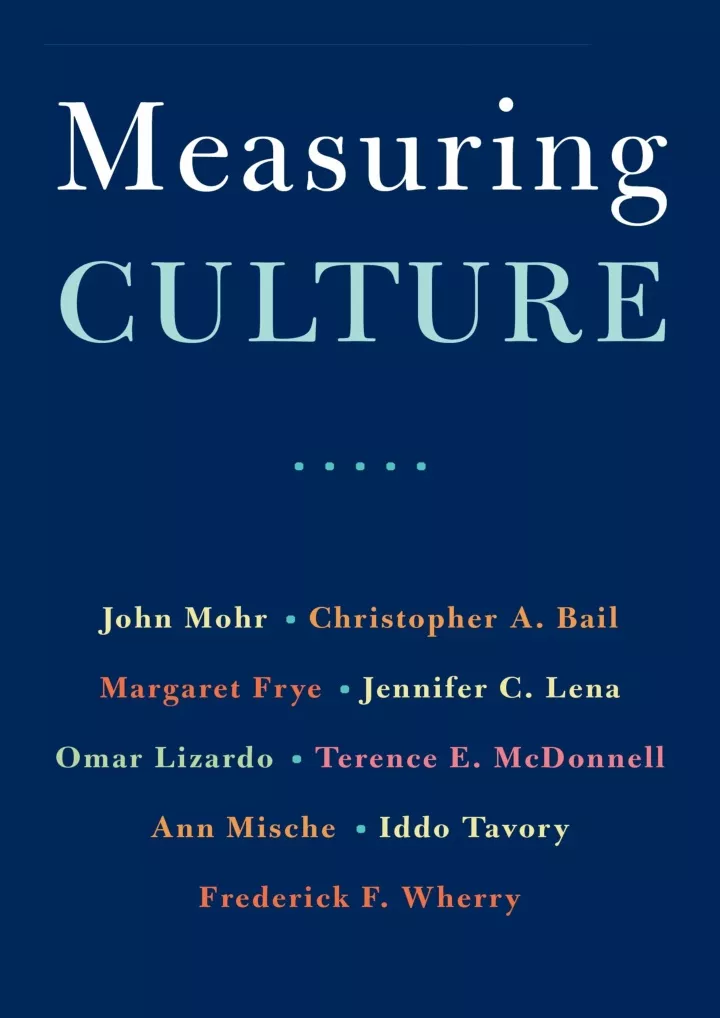 read ebook pdf measuring culture download