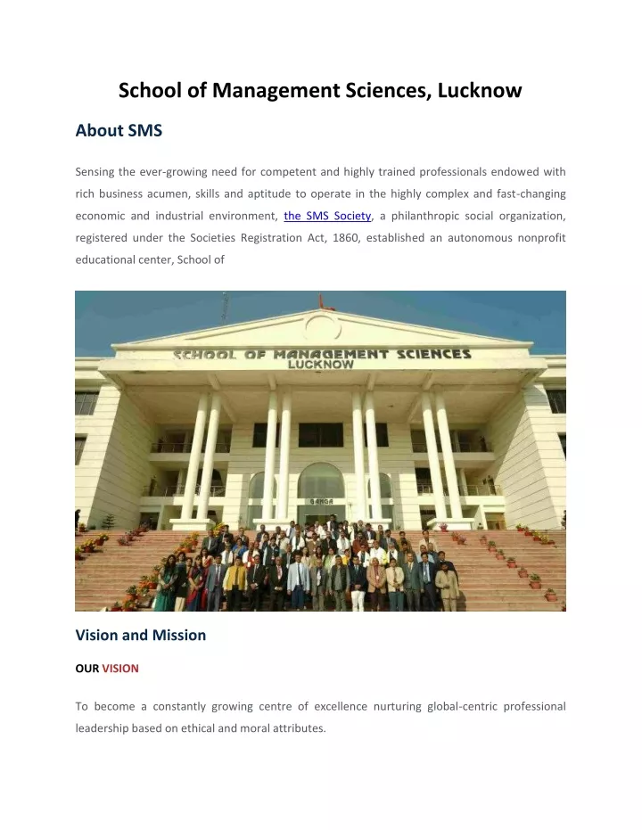 school of management sciences lucknow