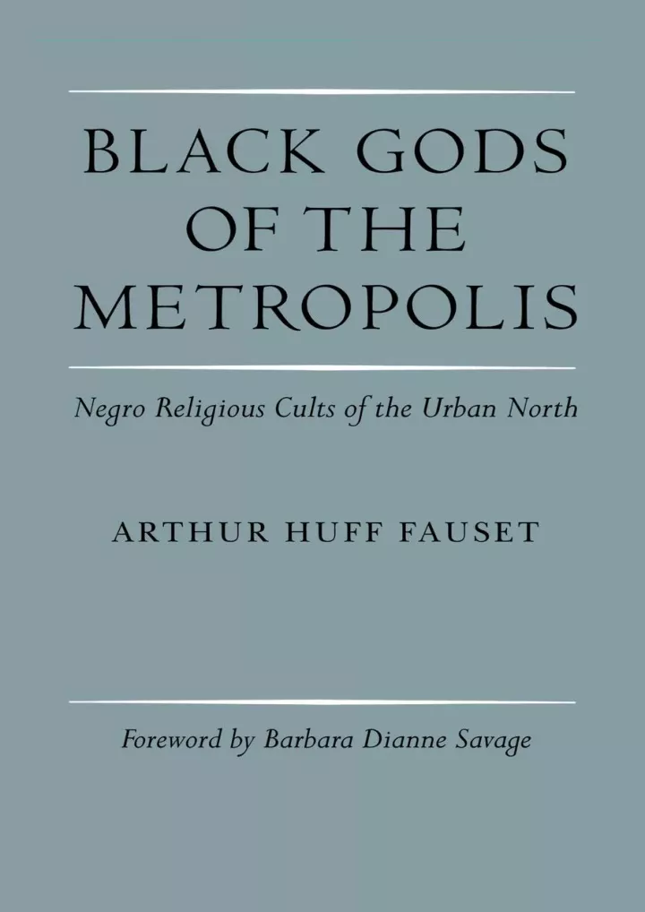 pdf black gods of the metropolis negro religious