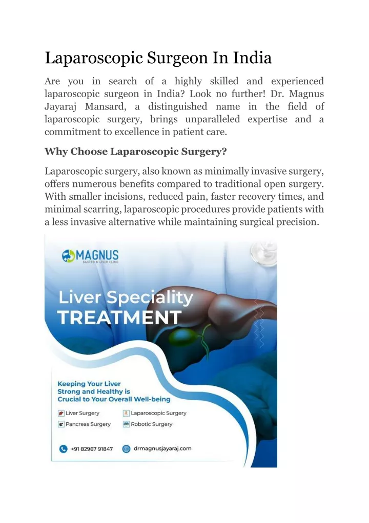 laparoscopic surgeon in india