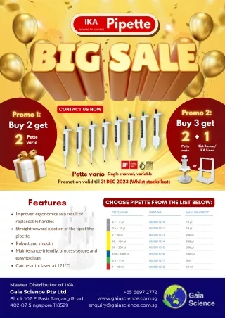 IKA Pipette Big Year End Sale 2023
