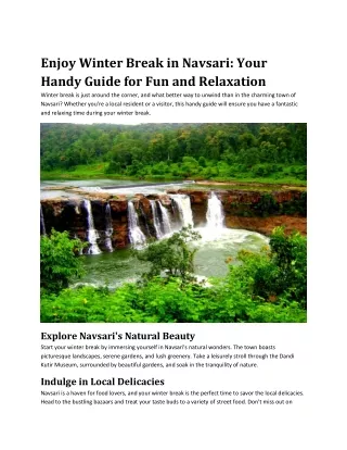 enjoy winter break in navsari your handy guide