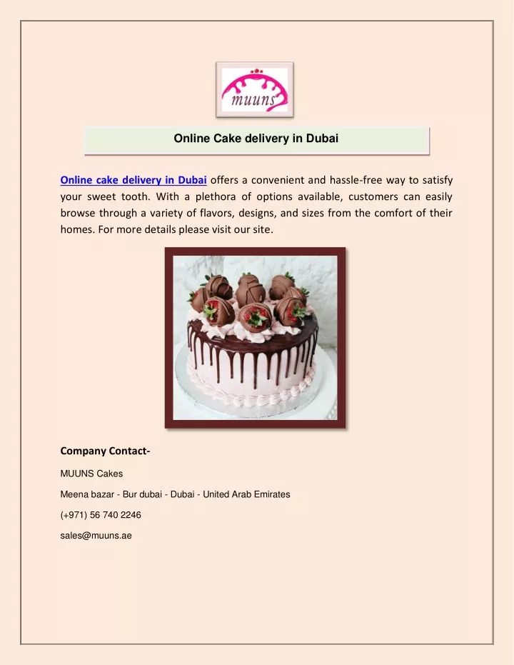 online cake delivery in dubai