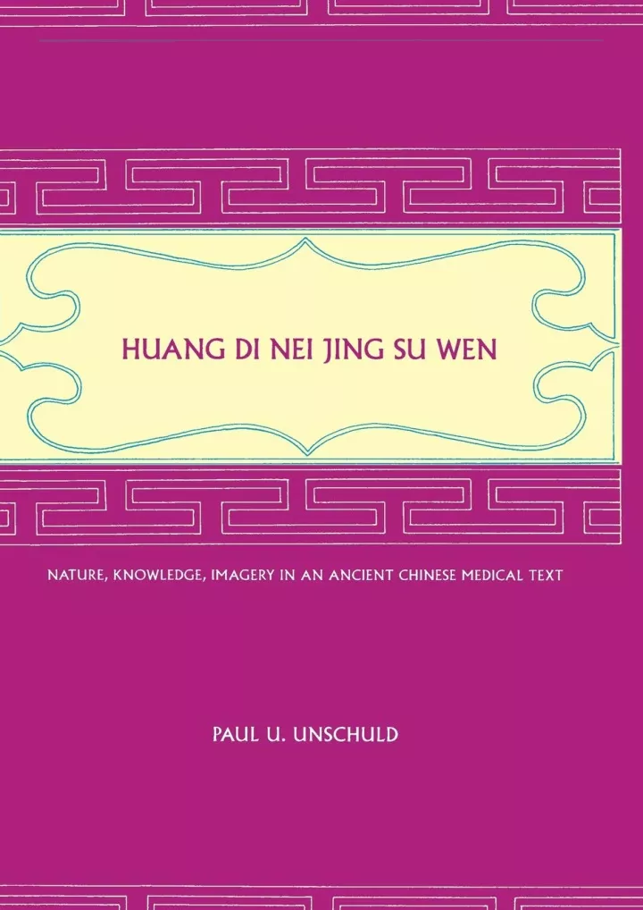 pdf read download huang di nei jing su wen nature