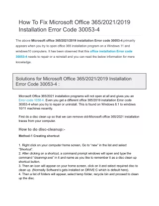 How To Fix Microsoft Office 365_2021_2019 Installation Error Code 30053-4