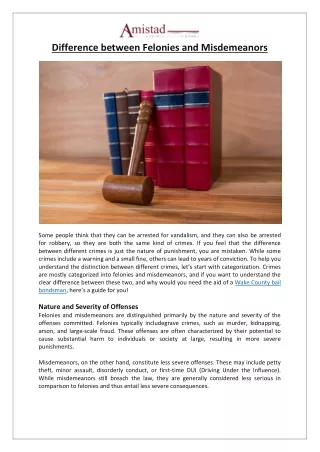 difference between felonies and misdemeanors