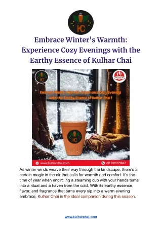 Embrace Winter’s Warmth_ Experience Cozy Evenings with the Earthy Essence of Kulhar Chai