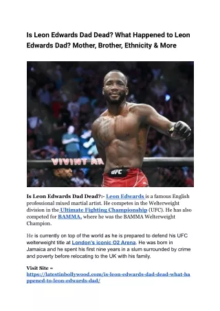 Is Leon Edwards Dad Dead_ What Happened to Leon Edwards Dad_ Mother, Brother, Ethnicity & More
