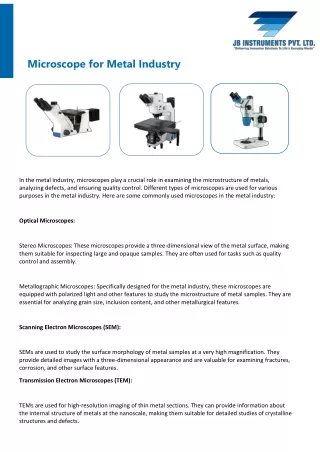 Microscope for Metal Industry