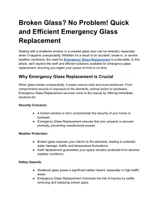 Broken Glass_ No Problem! Quick and Efficient Emergency Glass Replacement