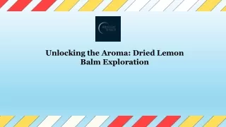 Unlocking the Aroma Dried Lemon Balm Exploration