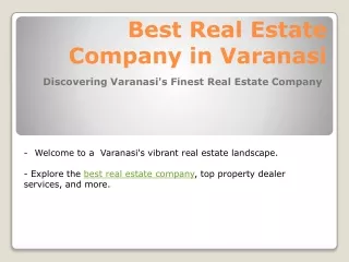 Best Real Estate Company in Varanasi PPT