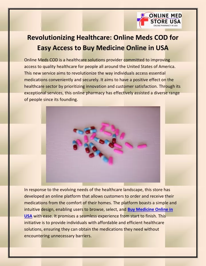 revolutionizing healthcare online meds
