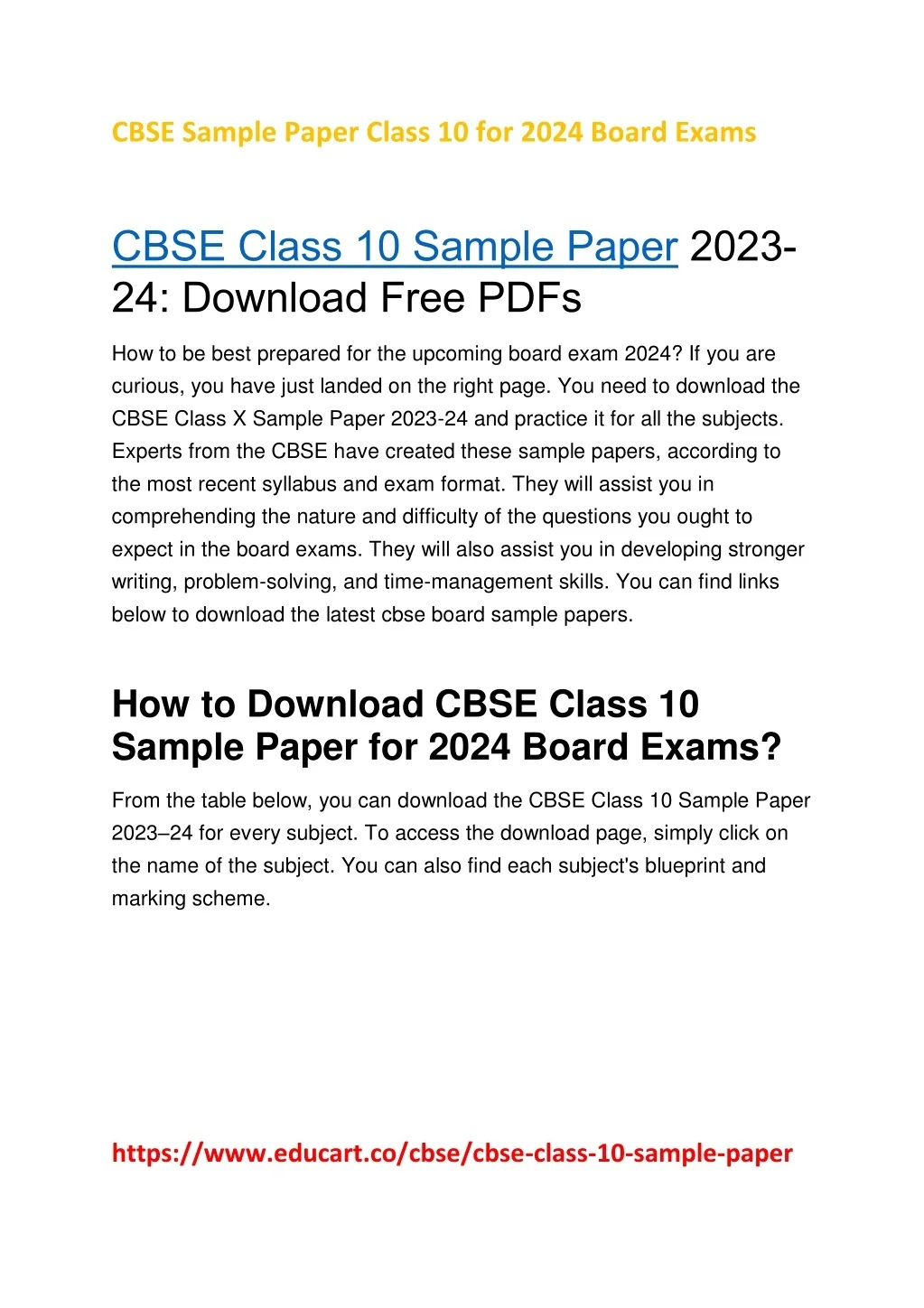 PPT - CBSE Sample Paper Class 10 for 2024 Board Exams PowerPoint ...