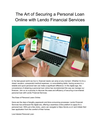 Personal loan online