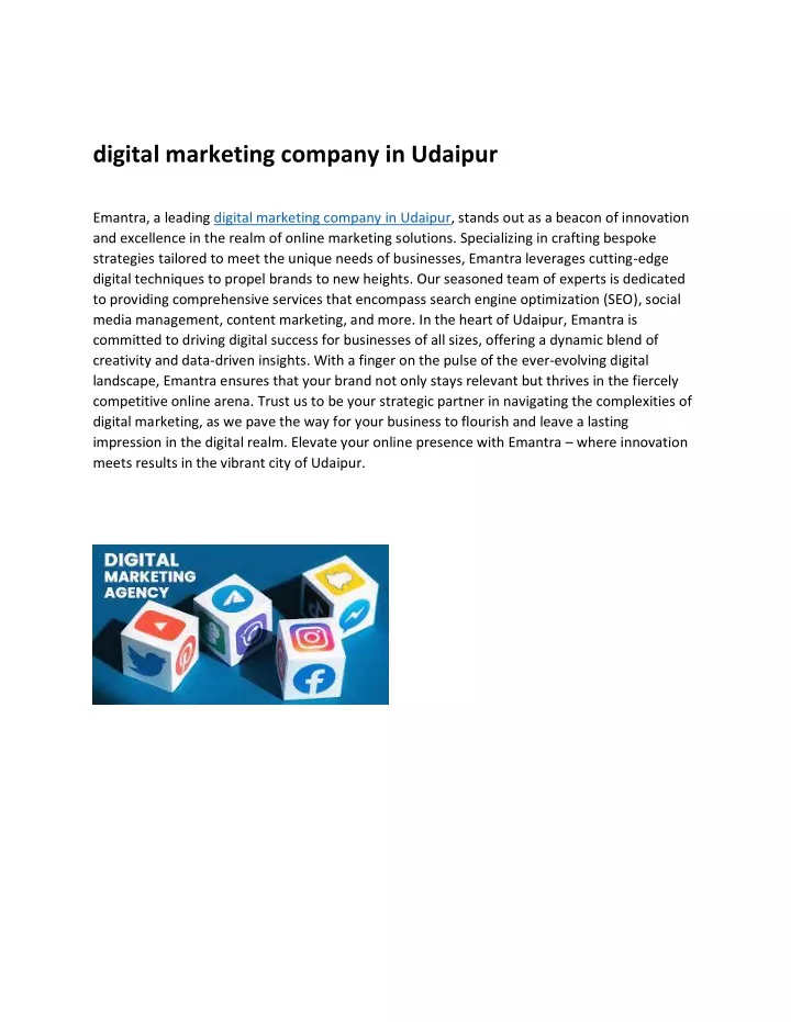 digital marketing company in udaipur