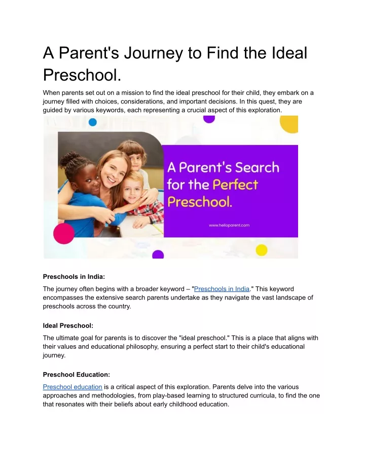 a parent s journey to find the ideal preschool