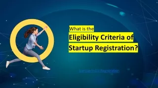 What is the Eligibility Criteria of Startup Registration