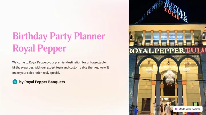 birthday party planner royal pepper