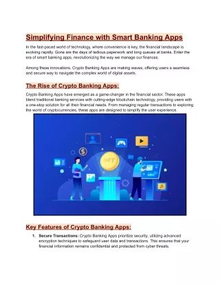 Simplifying Finance with Smart Banking Apps