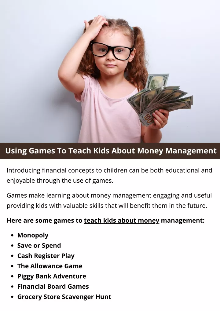 using games to teach kids about money management