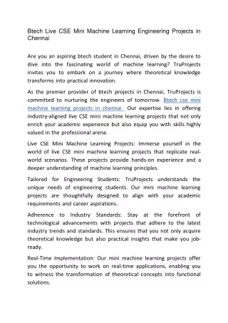 btech live cse mini machine learning engineering