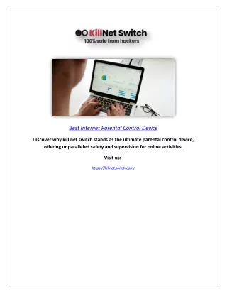 KILL NET SWITCH: Top Choice for Parental Internet Control