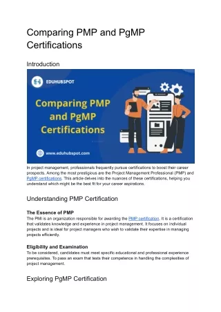 Comparing PMP and PgMP Certifications