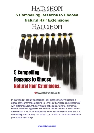 5 Compelling Reasons to Choose Natural Hair Extensions