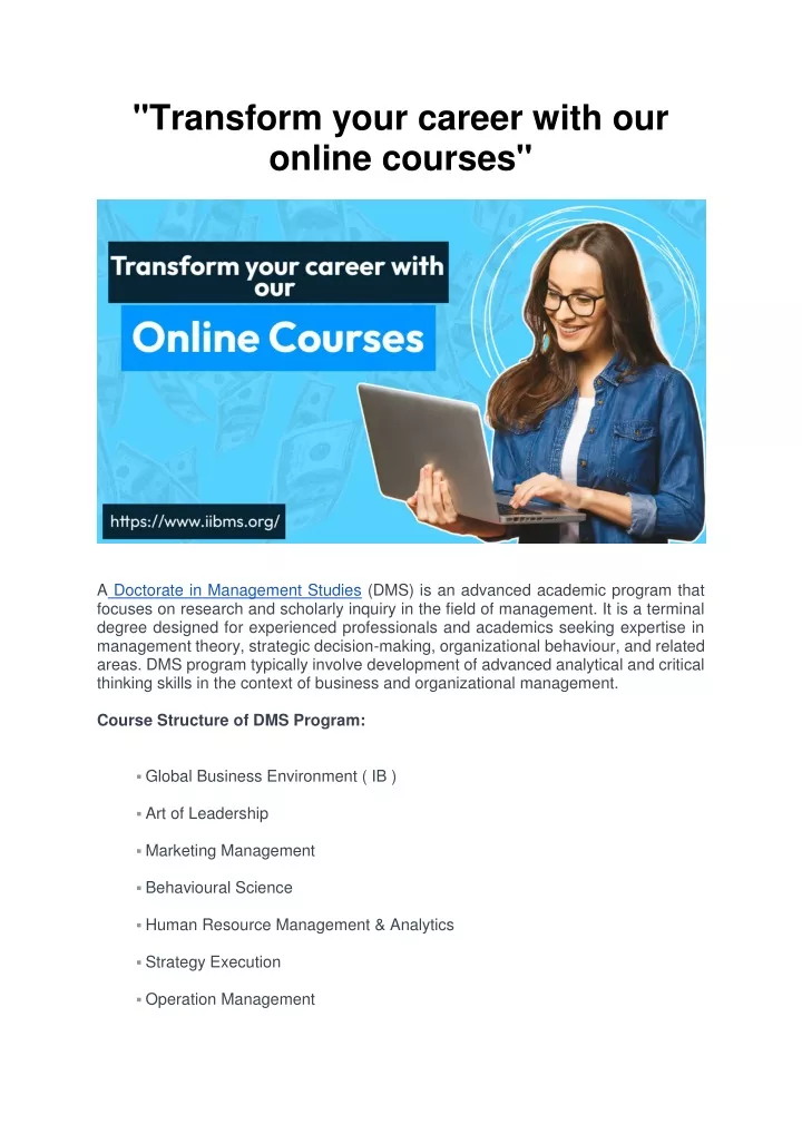 transform your career with our online courses