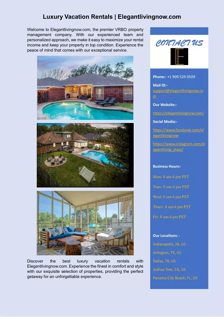 luxury vacation rentals elegantlivingnow com