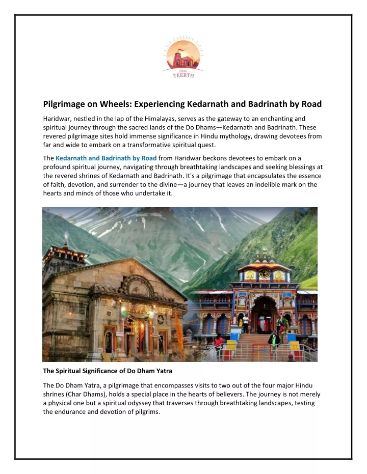 pilgrimage on wheels experiencing kedarnath