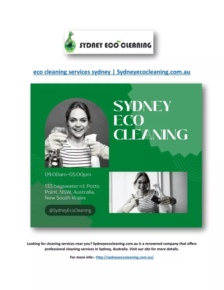 eco cleaning services sydney sydneyecocleaning