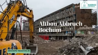 Altbau Abbruch Bochum