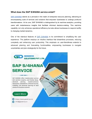 SAP S4HANA service