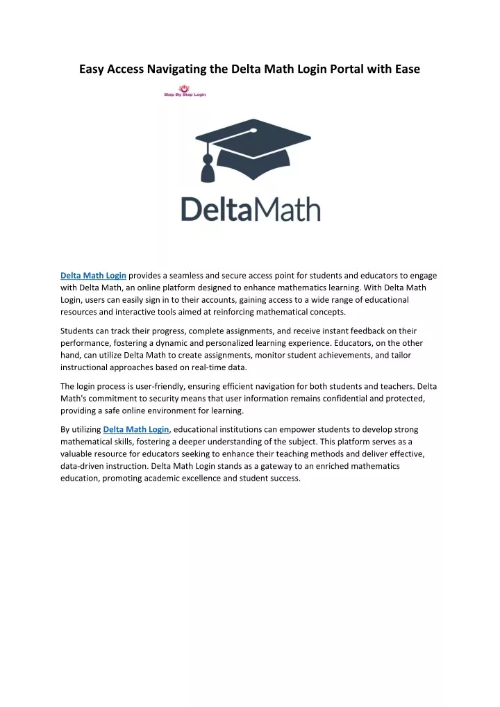 PPT - Delta Math Login Access Your Account and Explore Interactive Math ...